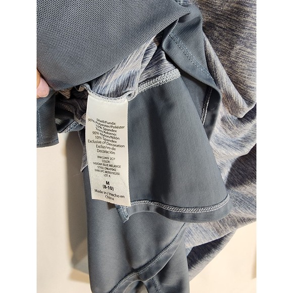 Women's Danskin Now Yoga Blue Heathered Medium Top Athletic Shirt Stretch Long - Picture 6 of 6